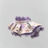 Vintage Purple Floral Lace Ruffled Kitten Collar Bib