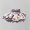 Vintage Purple Floral Lace Ruffled Kitten Collar Bib