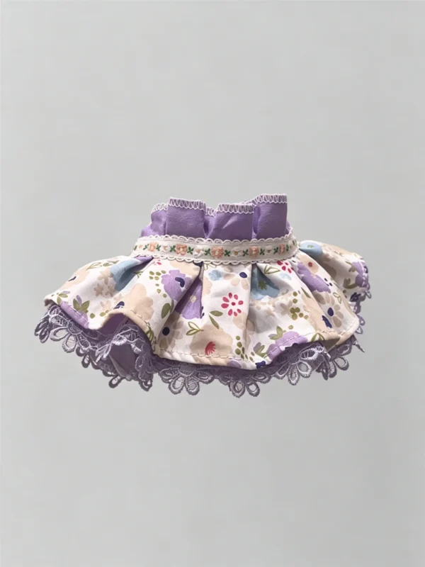 Vintage Purple Floral Lace Ruffled Kitten Collar Bib