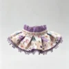 Vintage Purple Floral Lace Ruffled Kitten Collar Bib
