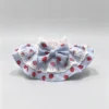 Cute Pastel Blue Strawberry Lace Ruffled Kitten Collar Bib