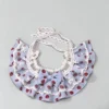 Cute Pastel Blue Strawberry Lace Ruffled Kitten Collar Bib