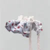 Cute Pastel Blue Strawberry Lace Ruffled Kitten Collar Bib
