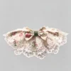 Cat collar, lace, bow, neck warmer, scarf, decoration, pet (8) Vintage Cream Rose Floral Lace Ruffled Kitten Collar Bib