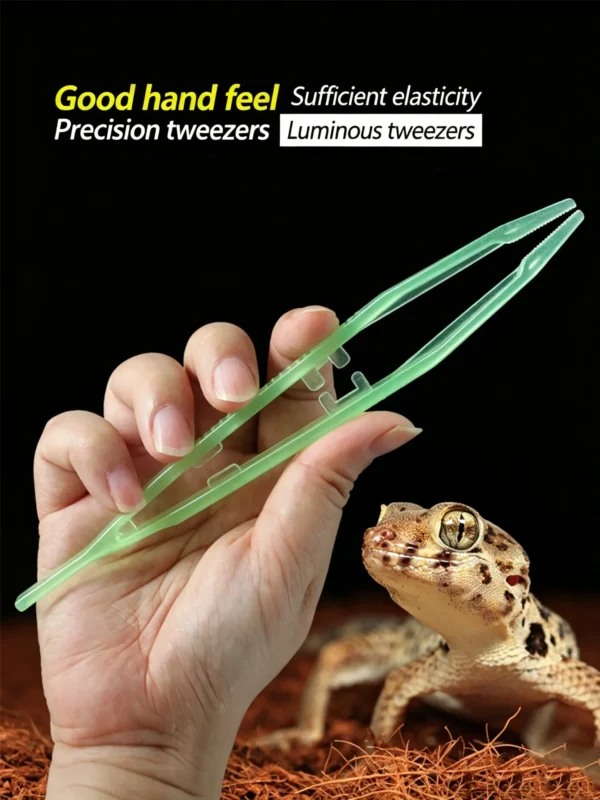 Crawler tool, tweezers, glow-in-the-dark tweezers, luminous tweezers, feeding tweezers (5)-compressed Reptile Glow Tweezers