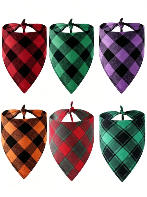 Dog bandana (6) Classic checkered dog bandana
