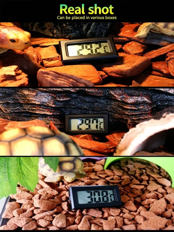 Mini reptile thermometer, digital terrarium thermometer, wireless tank temperature gauge, reptile vivarium monitor, small lizard tank thermometer, tortoise enclosure temperature sensor (1) Breeding box digital thermometer