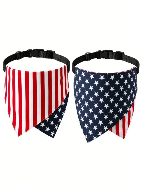 Pet scarf, dog scarf, drool scarf (3) USA flag dog bandana