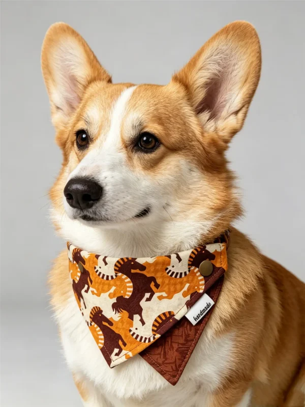 Retro Horse Print Dog Bandana