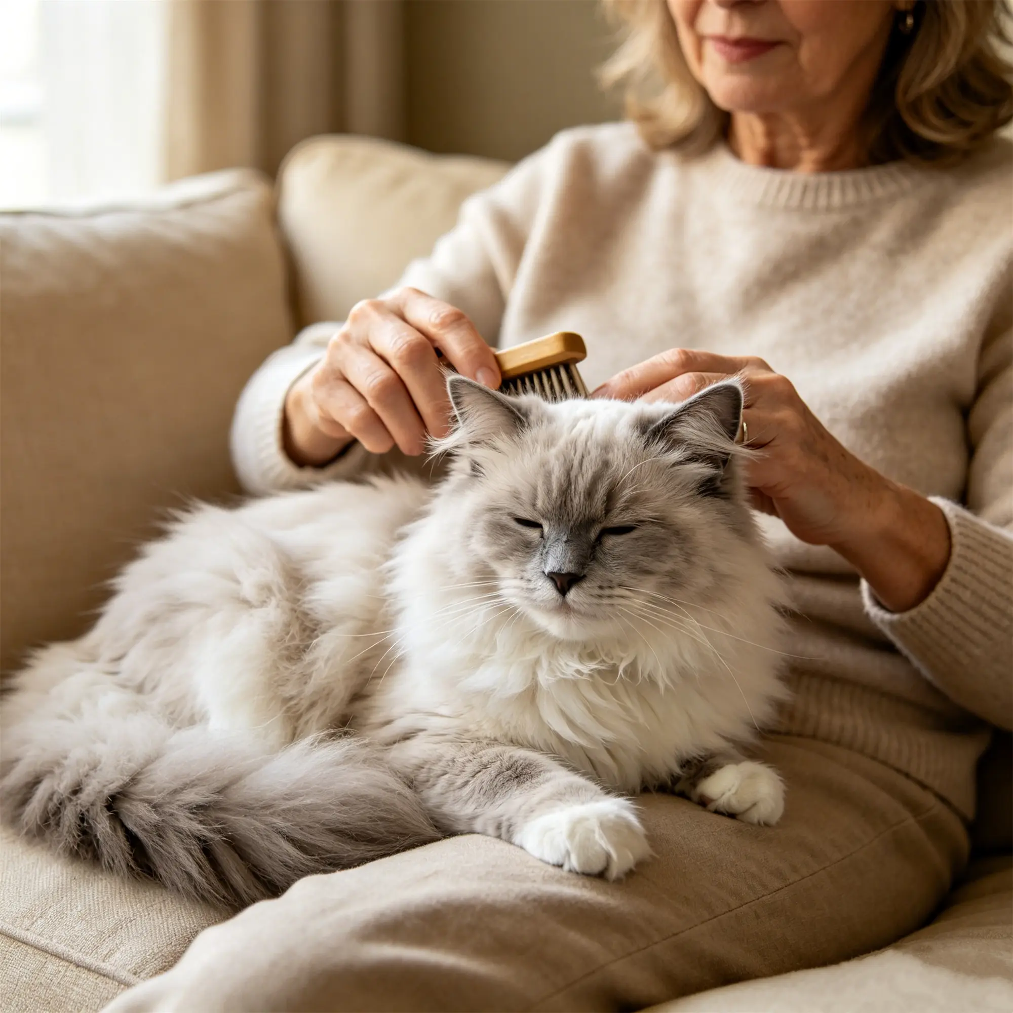 New york artist with ragdoll