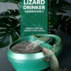 Reptile waterfall fountain, chameleon drinking feeder, terrarium circulating water bowl, reptile dual filtration water dispenser, lizard auto water fountain, reptile tank feeding tray (4) 2-in-1 Water and Food Dispenser