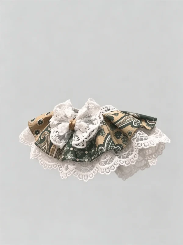 图片修改需求 (2)_副本-compressed Retro Khaki Paisley Lace Ruffled Kitten Collar Bib