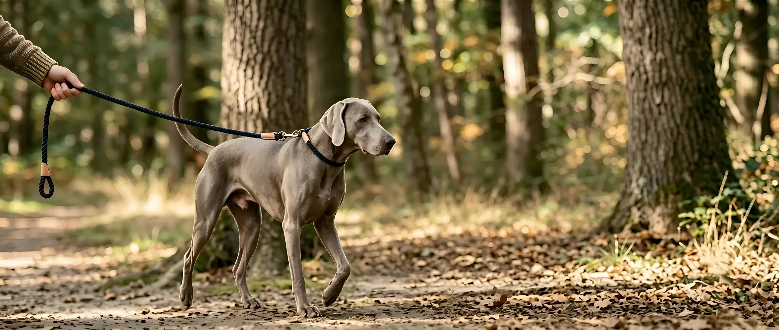 Comfortable dog leash with ergonomic grip