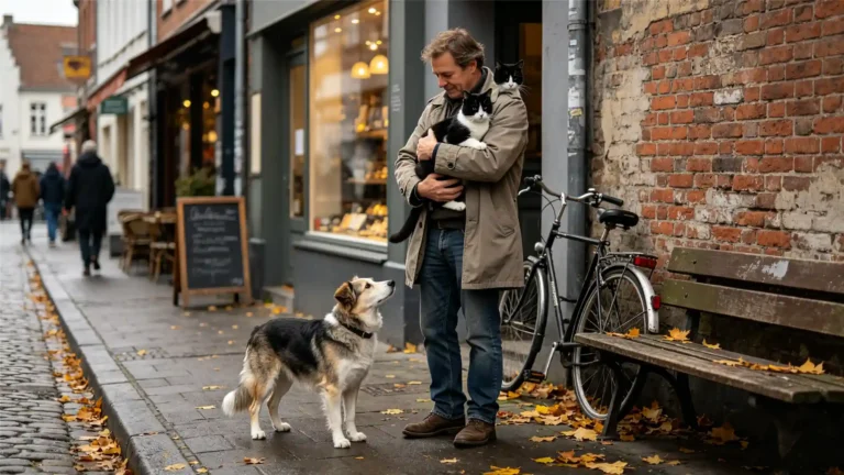Man and woman interacting with a dog and cat - Building deep emotional bonds with animals guide