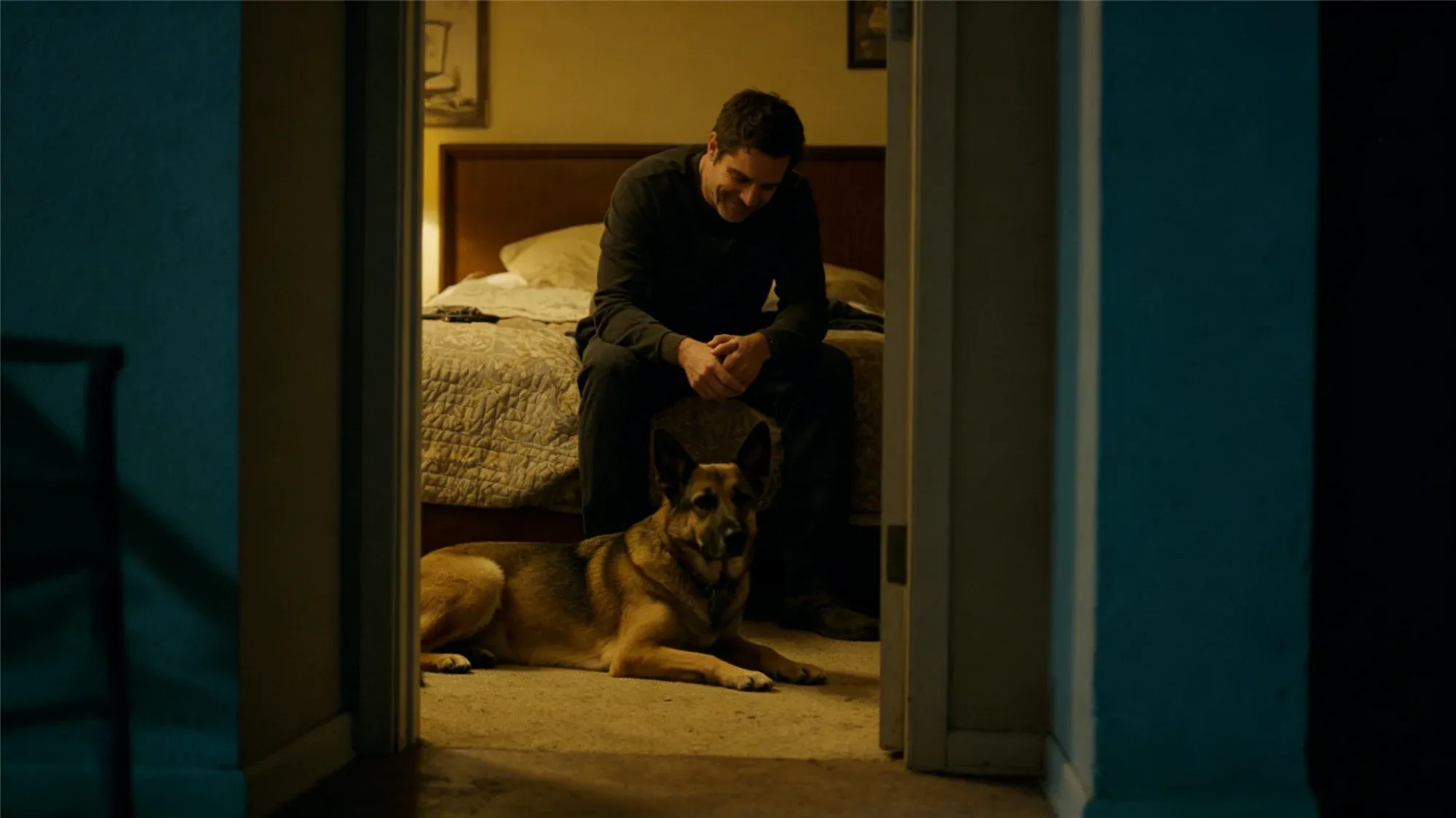 A lethargic dog resting on a rug showing early signs of illness