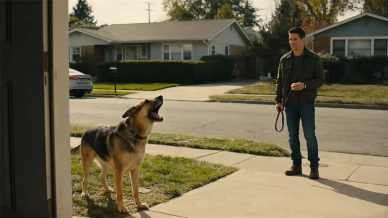 Dog training session teaching the quiet command to stop excessive barking outdoors